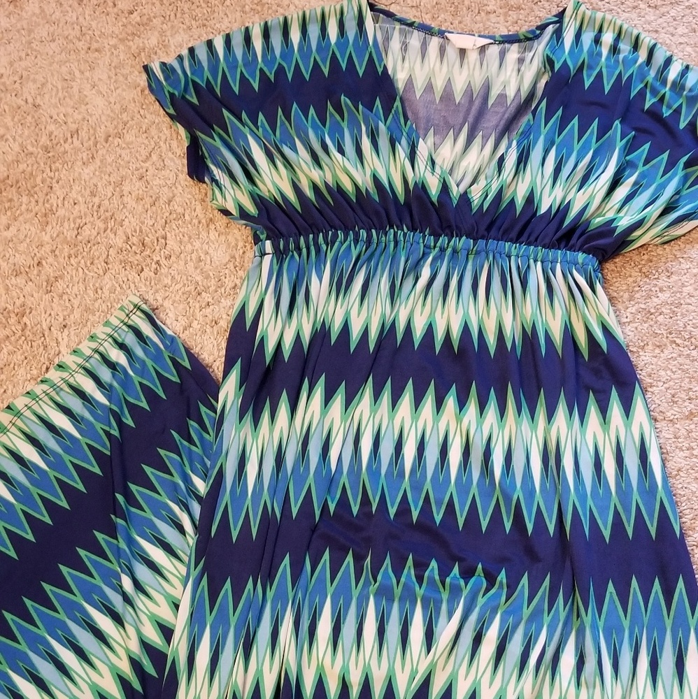Blue Empire Waist Maxi